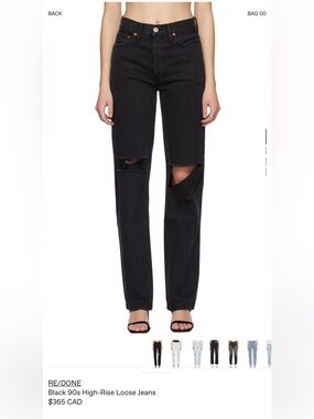 RE/DONE Black 90s High-Rise Loose Jeans